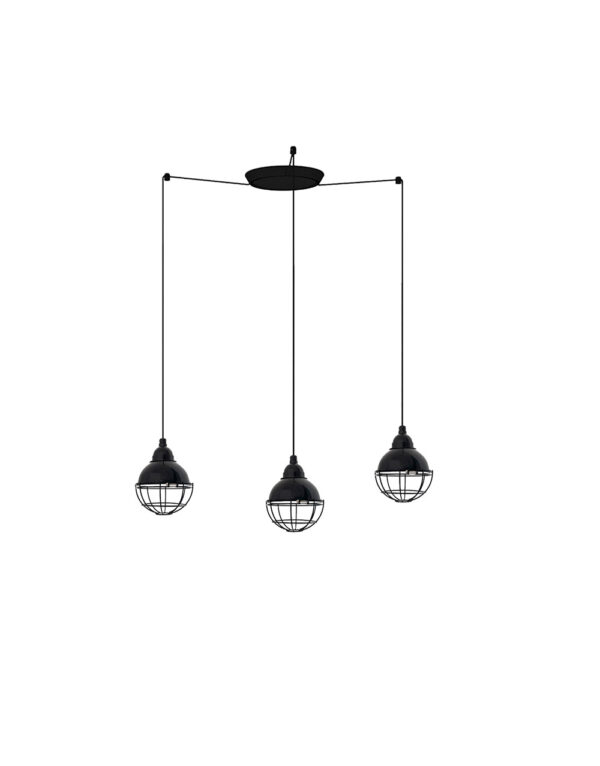 CLAIRE BLACK PENDANT LAMP E27 15W 3L - 1-FR62802-3L
