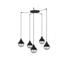 CLAIRE BLACK PENDANT LAMP E27 15W 5L - 1-FR62802-5L