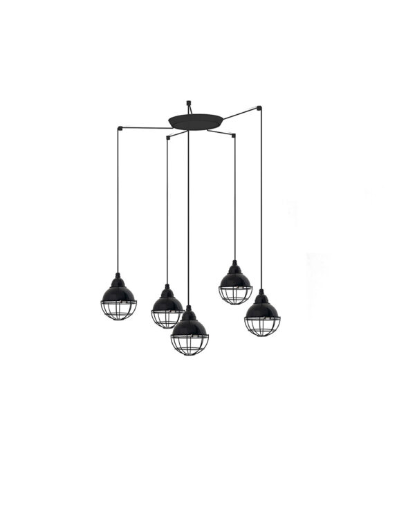 CLAIRE BLACK PENDANT LAMP E27 15W 5L - 1-FR62802-5L
