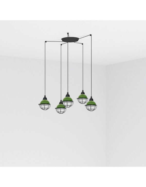 CLAIRE GREEN PENDANT LAMP E27 15W 5L - 1-FR62803-5L