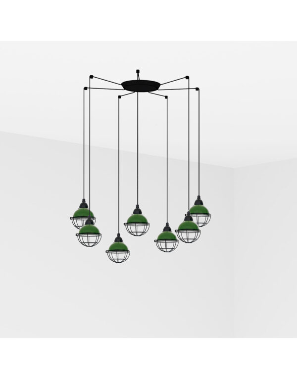 CLAIRE GREEN PENDANT LAMP E27 15W 7L - 1-FR62803-7L
