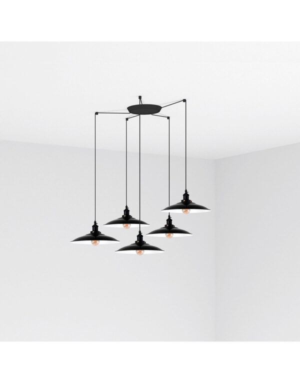 LANG BLACK PENDANT LAMP E27 5L - 1-FR62804-5L