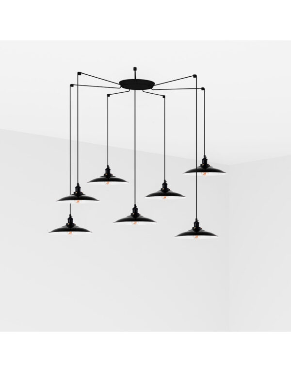 LANG BLACK PENDANT LAMP E27 7L - 1-FR62804-7L