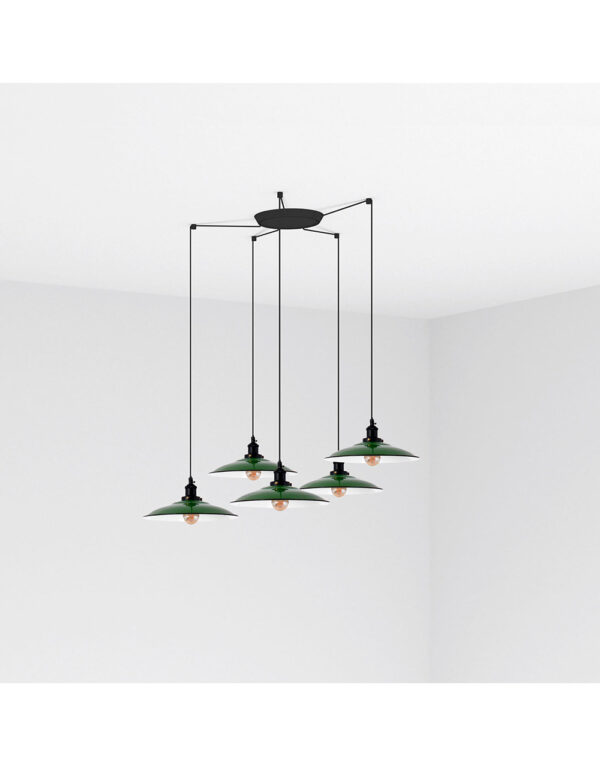 LANG GREEN PENDANT LAMP E27 5L - 1-FR62805-5L