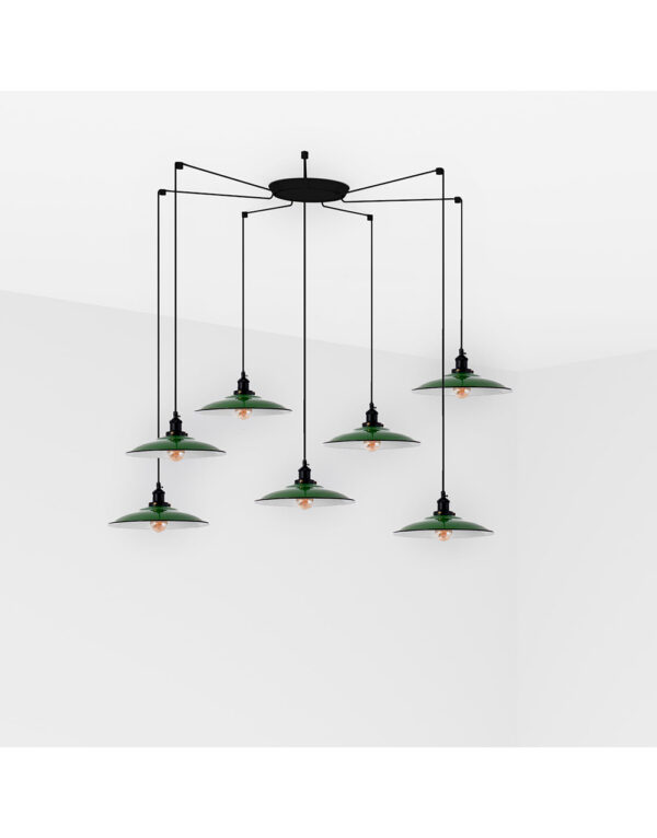 LANG GREEN PENDANT LAMP E27 7L - 1-FR62805-7L
