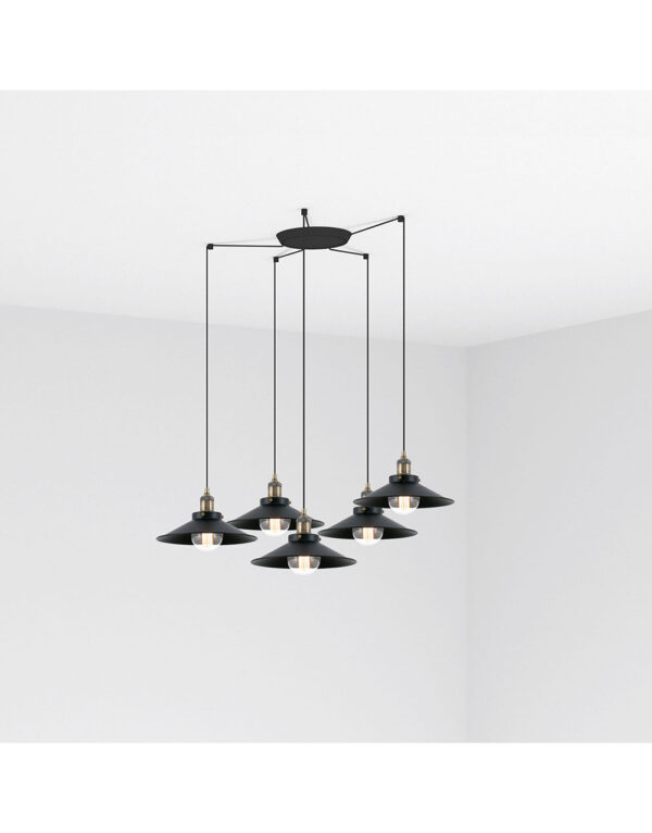 MARLIN BLACK PENDANT LAMP1 X E27 60W 5L - 1-FR64133-5L
