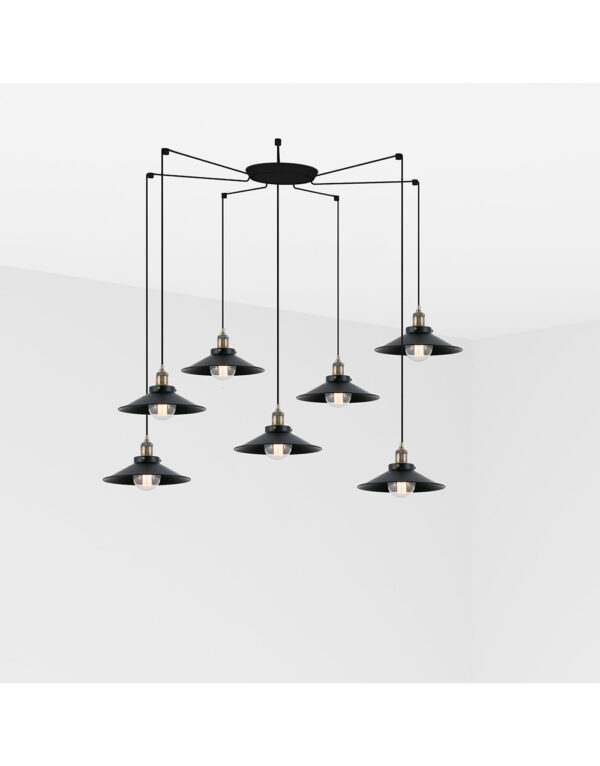 MARLIN BLACK PENDANT LAMP1 X E27 60W 7L - 1-FR64133-7L