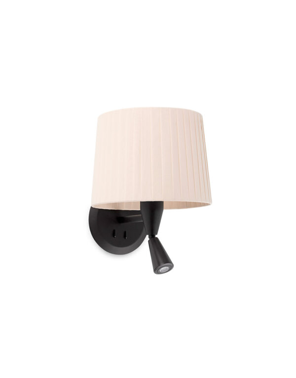 SAMBA BLACK READER WALL LAMP RIBBONED LAMPSHADE E2 - 1-FR64309-35