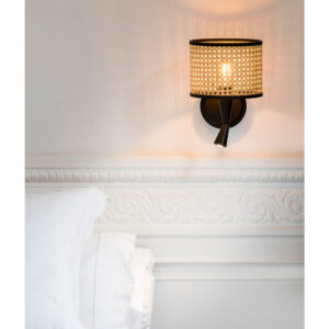 MAMBO BLACK READER WALL LAMP RATTAN LAMPSHADE o210 - 1-FR64309-47