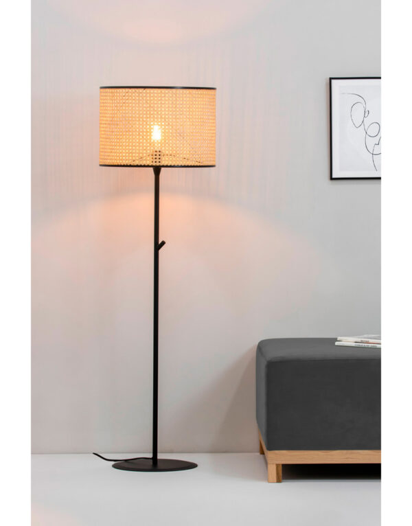 MAMBO BLACK FLOOR LAMP RATTAN LAMPSHADE o450*313*o - 1-FR64313-49
