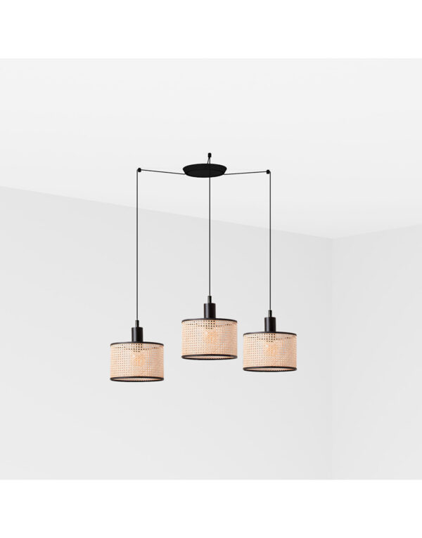 MAMBO BLACK PENDANT LAMP RATTAN LAMPSHADE o210*200 - 1-FR64314-47-3L