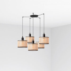MAMBO BLACK PENDANT LAMP RATTAN LAMPSHADE o210*200 - 1-FR64314-47-5L