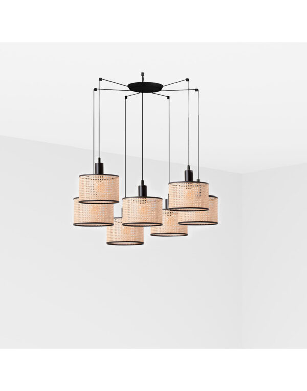 MAMBO BLACK PENDANT LAMP RATTAN LAMPSHADE o210*200 - 1-FR64314-47-7L