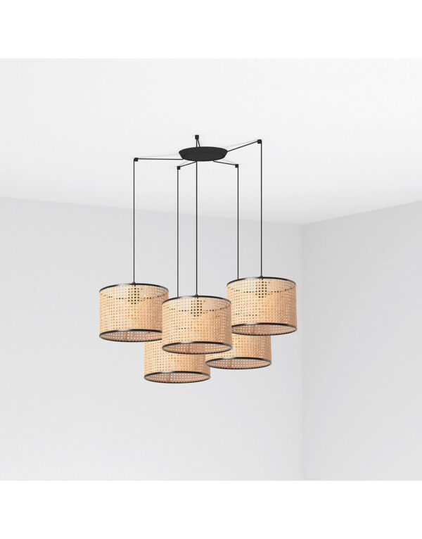 MAMBO BLACK PENDANT LAMP RATTAN LAMPSHADE o320*213 - 1-FR64314-48-5L