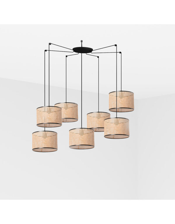 MAMBO BLACK PENDANT LAMP RATTAN LAMPSHADE o320*213 - 1-FR64314-48-7L