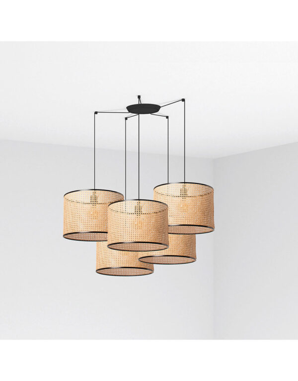 MAMBO BLACK PENDANT LAMP RATTAN LAMPSHADE o450*313 - 1-FR64314-49-5L