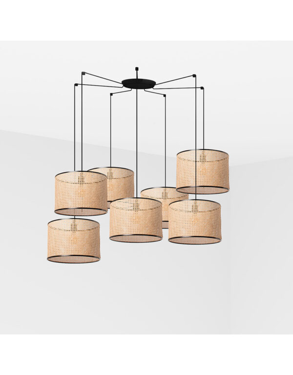 MAMBO BLACK PENDANT LAMP RATTAN LAMPSHADE o450*313 - 1-FR64314-49-7L