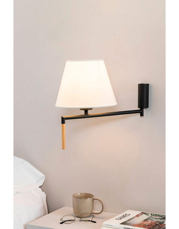 RON DARK GREY WALL LAMP BEIGE SHADE - 1-FR64400-11