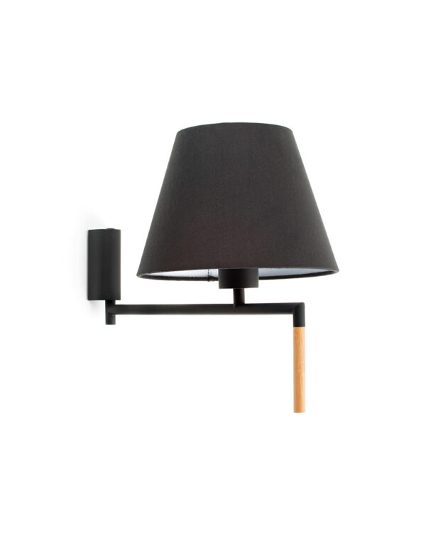 RON DARK GREY WALL LAMP BLACK SHADE - 1-FR64400-12