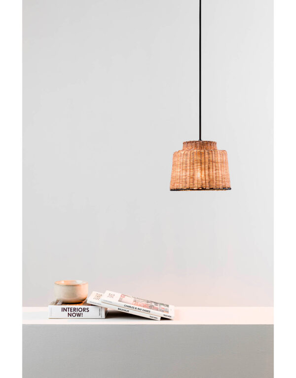 SAIPAN BLACK PENDANT RATTAN E27 o225*170*o125 - 1-FR65134-76