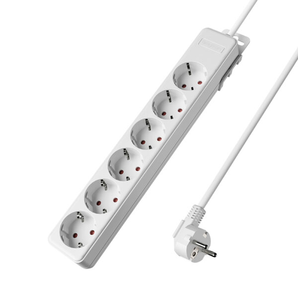 Πολύπριζο Xline 6Θ. 3X1,5mm 1,5m Καλώδιο Με Βάση Στήριξης - BY72-00061
