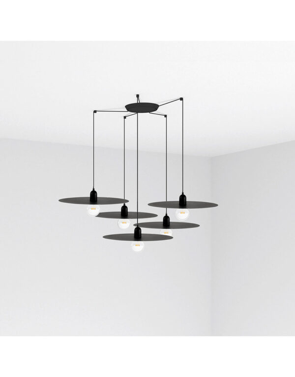 PLAT BLACK PENDANT LAMP E27 60W 5L - 1-FR68145-5L