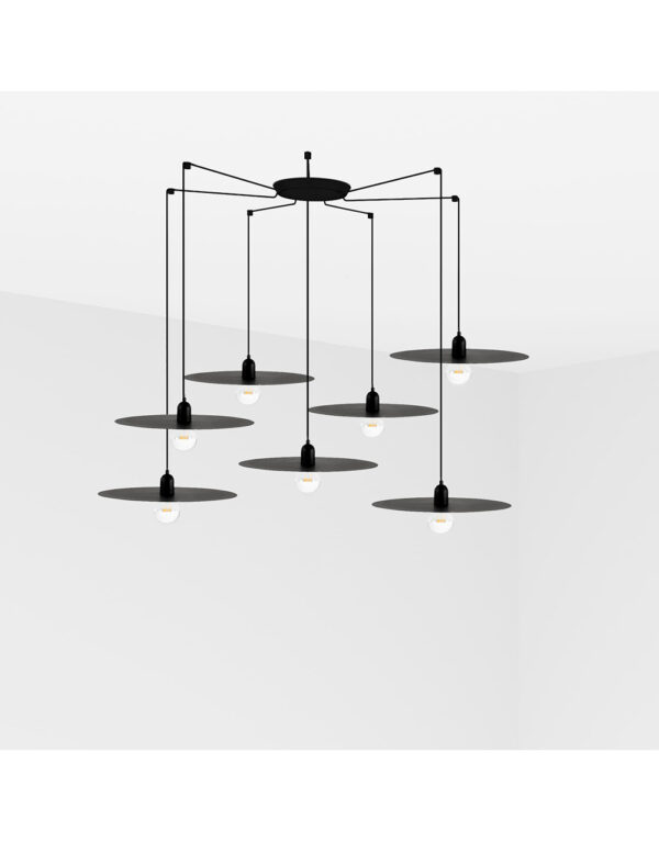 PLAT BLACK PENDANT LAMP E27 60W 7L - 1-FR68145-7L