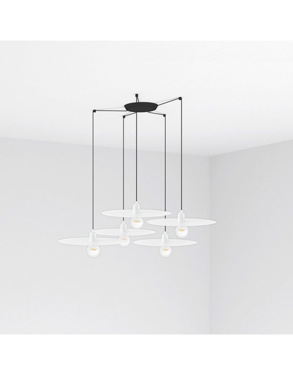 PLAT WHITE PENDANT LAMP E27 60W 5L - 1-FR68146-5L
