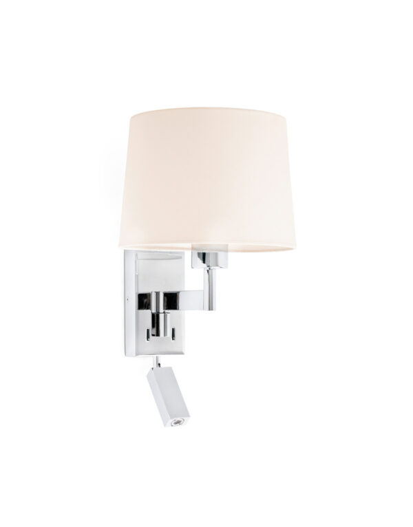 ARTIS CHROME WALL LAMP WITH READER BEIGE SHADE - 1-FR68493-02
