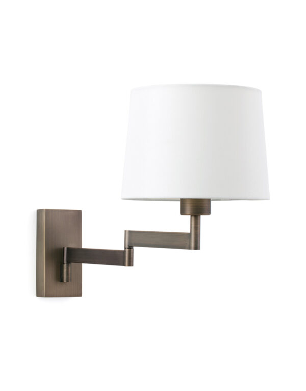 ARTIS ARTICULATED BRONZE WALL LAMP WHITE SHADE - 1-FR68494-01