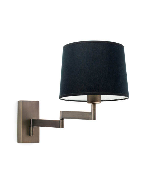 ARTIS ARTICULATED BRONZE WALL LAMP BLACK SHADE - 1-FR68494-03