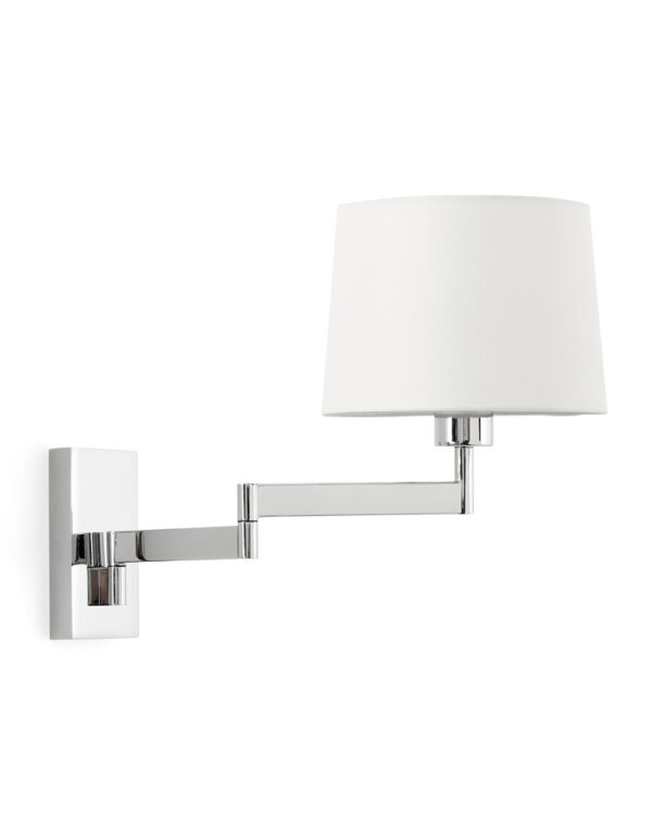 ARTIS ARTICULATED CHROME WALL LAMP WHITE SHADE - 1-FR68495-01