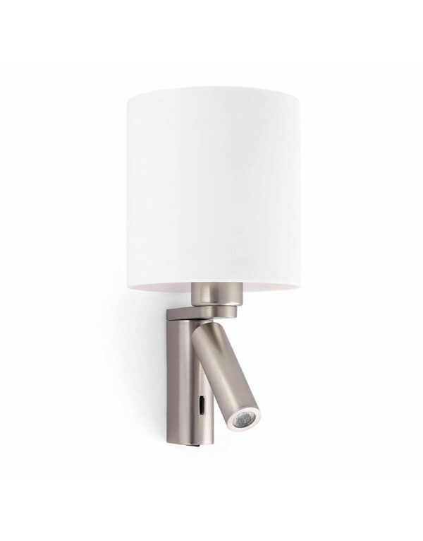 ROB MATT NICKEL WALL LAMP WITH LED READER - 1-FR68498