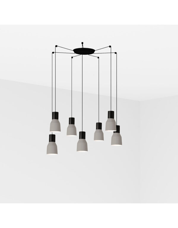 KOMBO GREY PENDANT LAMP o120 1X E27 7L - 1-FR68591-7L