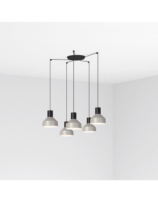 KOMBO GREY PENDANT LAMP o200 1X E27 5L - 1-FR68593-5L