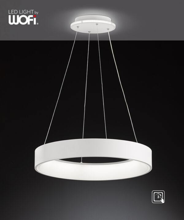 Κρεμαστό led "Shay" 39w 3650lm Ø60cm Λευκό - 11501