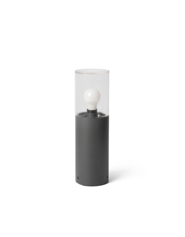 KILA BOLLARD L.H400 E27 DARK GREY TRANSP.GLASS - 1-FR71746
