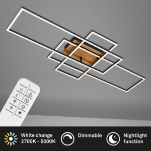 Φωτιστικό led "Frame" 51w 6600lm CCT ξύλο/μαύρο - 3156-014