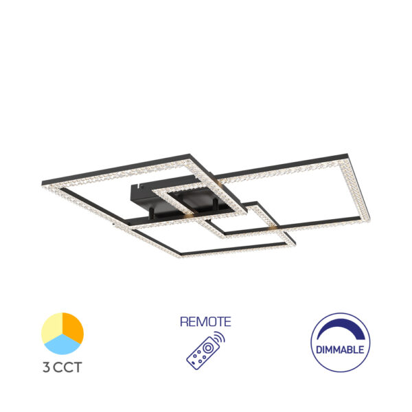 Οροφής led "Crystal" 80w 8800lm CCT με Control - BH17-04991