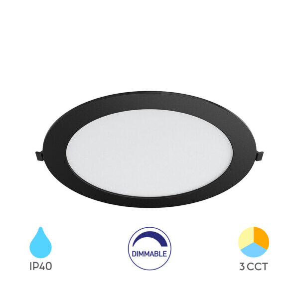 Πάνελ 18w 3CCT Dimmable Μαύρο - BP01-91881