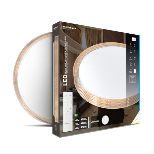 Πλαφονιέρα led 96W, CCT με CONTROL, 9120 lm, Ø51 cm - ML-CLA3CCT96WG103-BR