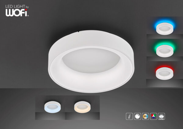 Πλαφονιέρα led "Cameron" 26w 2100lm Ø45cm Λευκή - 11504