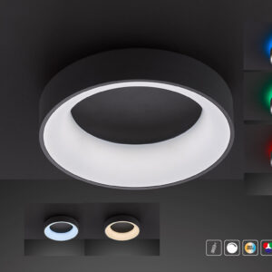 Πλαφονιέρα led "Cameron" 26w 2100lm Ø45cm Μαύρη - 11502