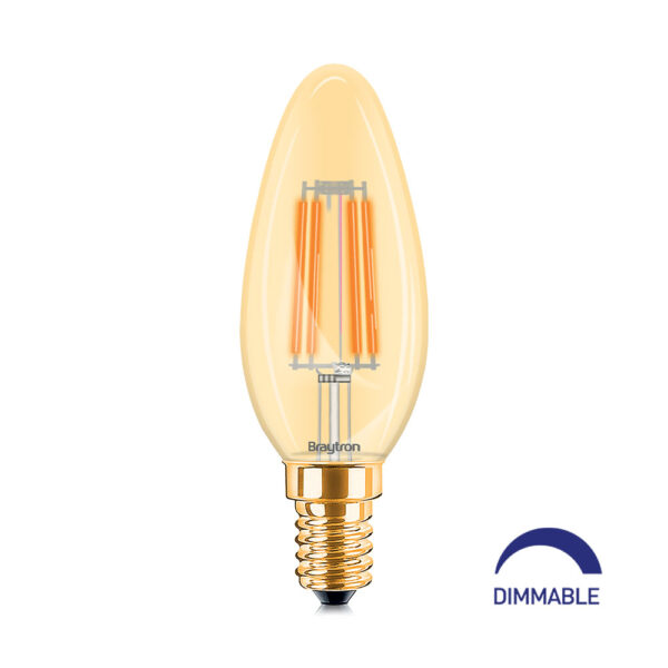 Λάμπα led κερί filament μελί 4W E14 2200K dimmable - BB36-60410