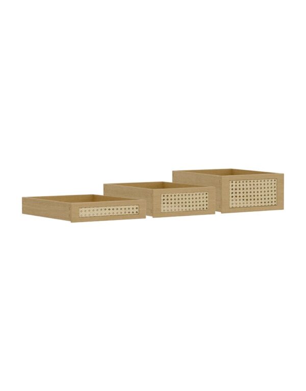 Extra set of 3 venetian cane trays - Oak (add-on) - 1-UM5621-4