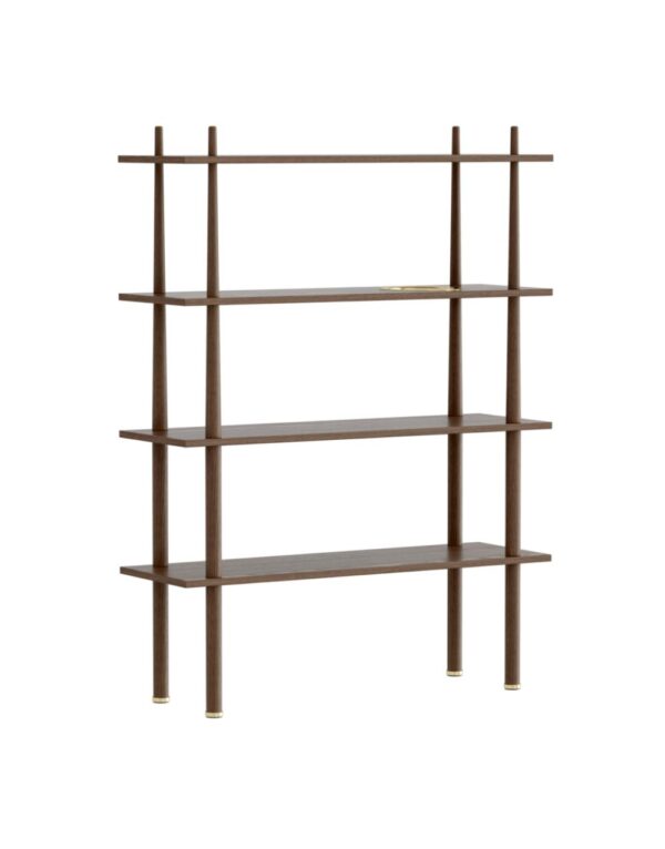 Stories 4 shelves Dark Oak incl. brass tray - 1-UM5773