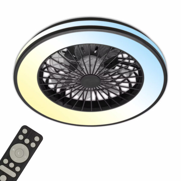 Ανεμιστήρας οροφής 49w 5300lm CCT με control μαύρος - 3801015