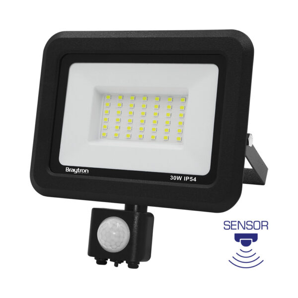 Προβολέας IP54 30w 2550lm 6500k με ανίχνευση (μαύρος) - BT60-43031