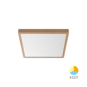 Πλαφονιέρα "Jade" slim 20W CCT Ξύλο 23x23 - BP07-10287