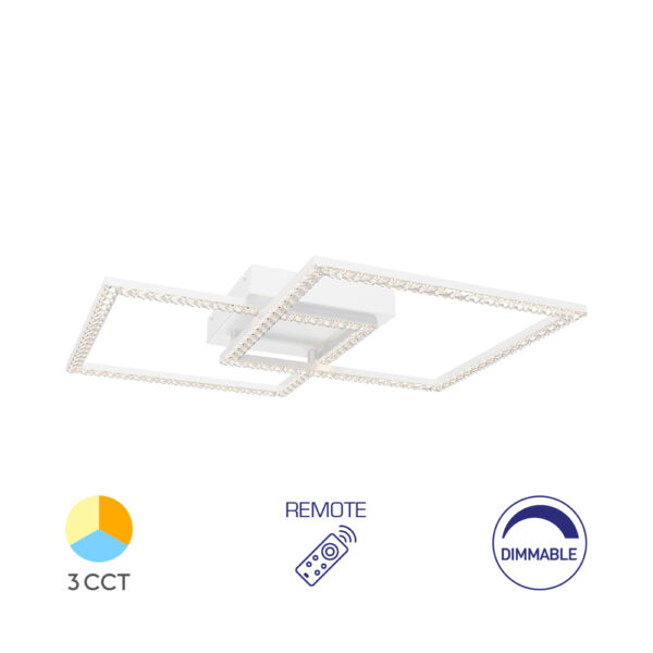 Οροφής led "Crystal" 55w 6050lm CCT με Control - BH17-04890